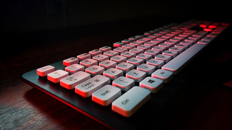 Backlit Keyboard on Desk — Black