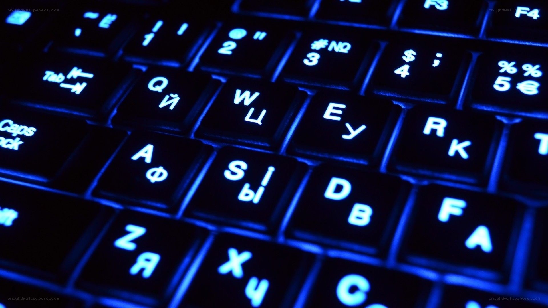 backlit keyboard with cyrillic letters
