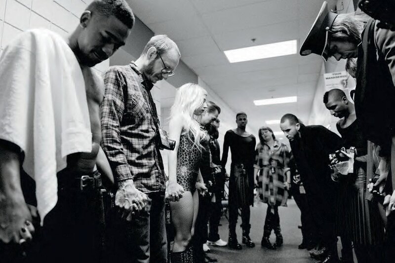 Backstage prayer circle
