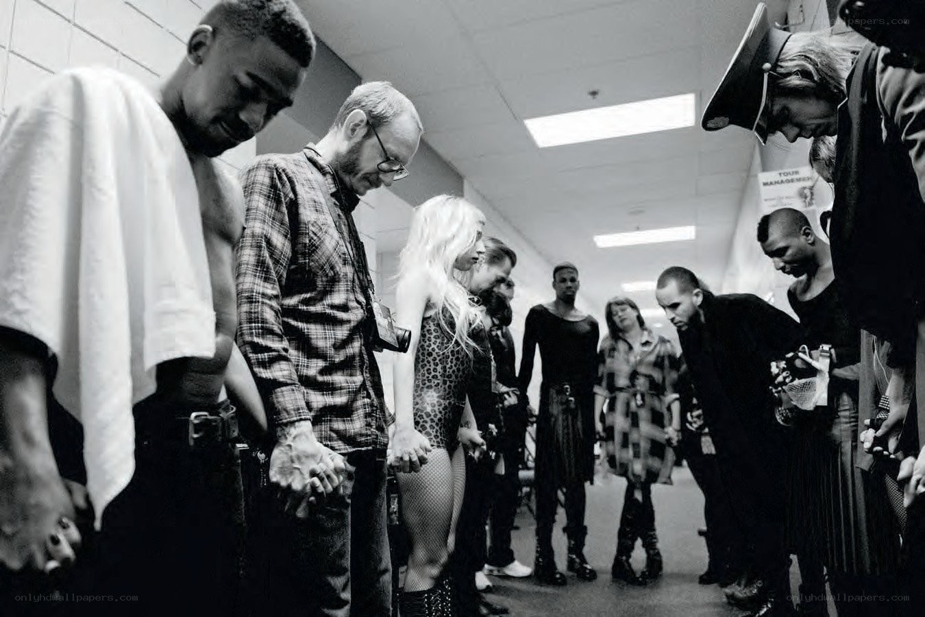 Backstage prayer circle