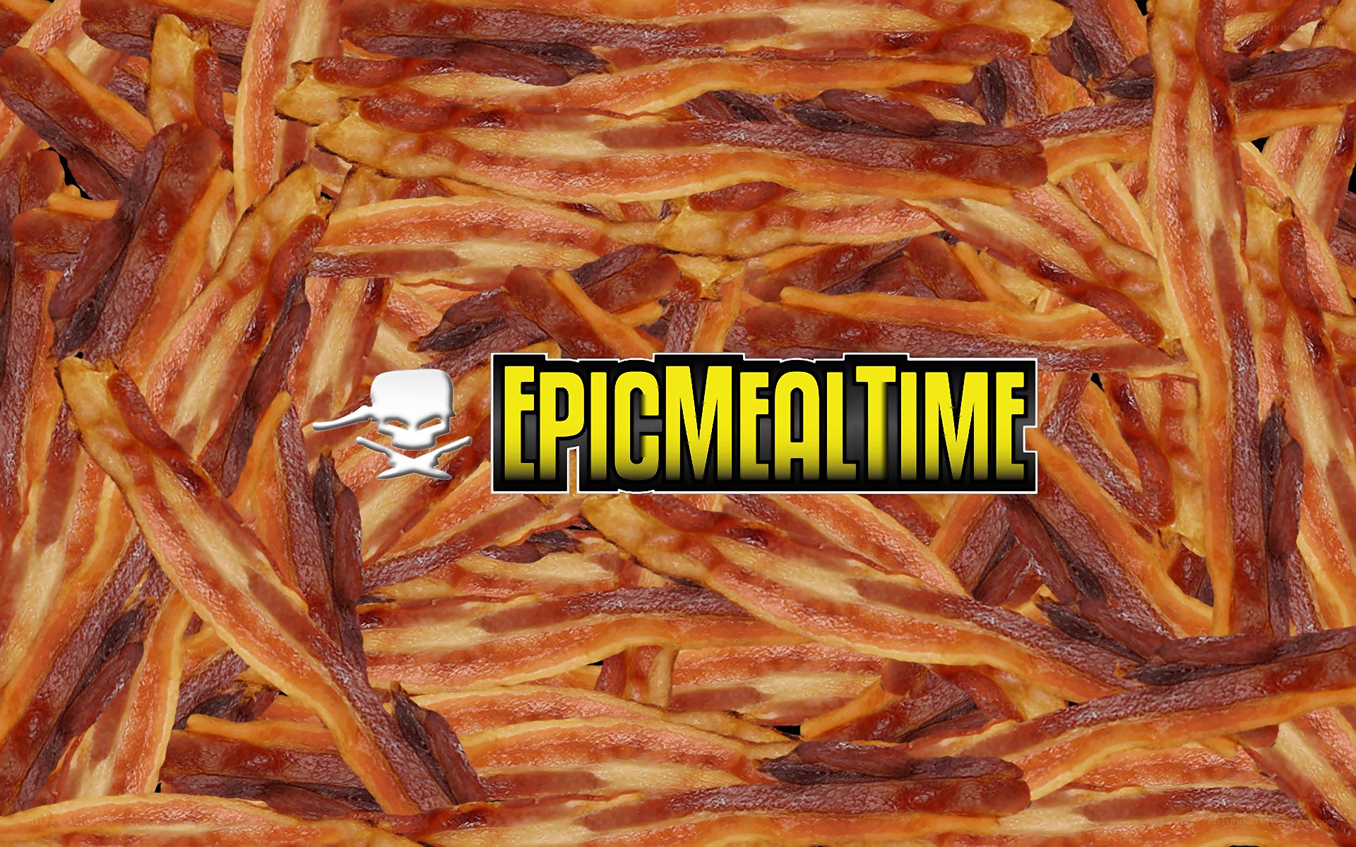 bacon background with logo