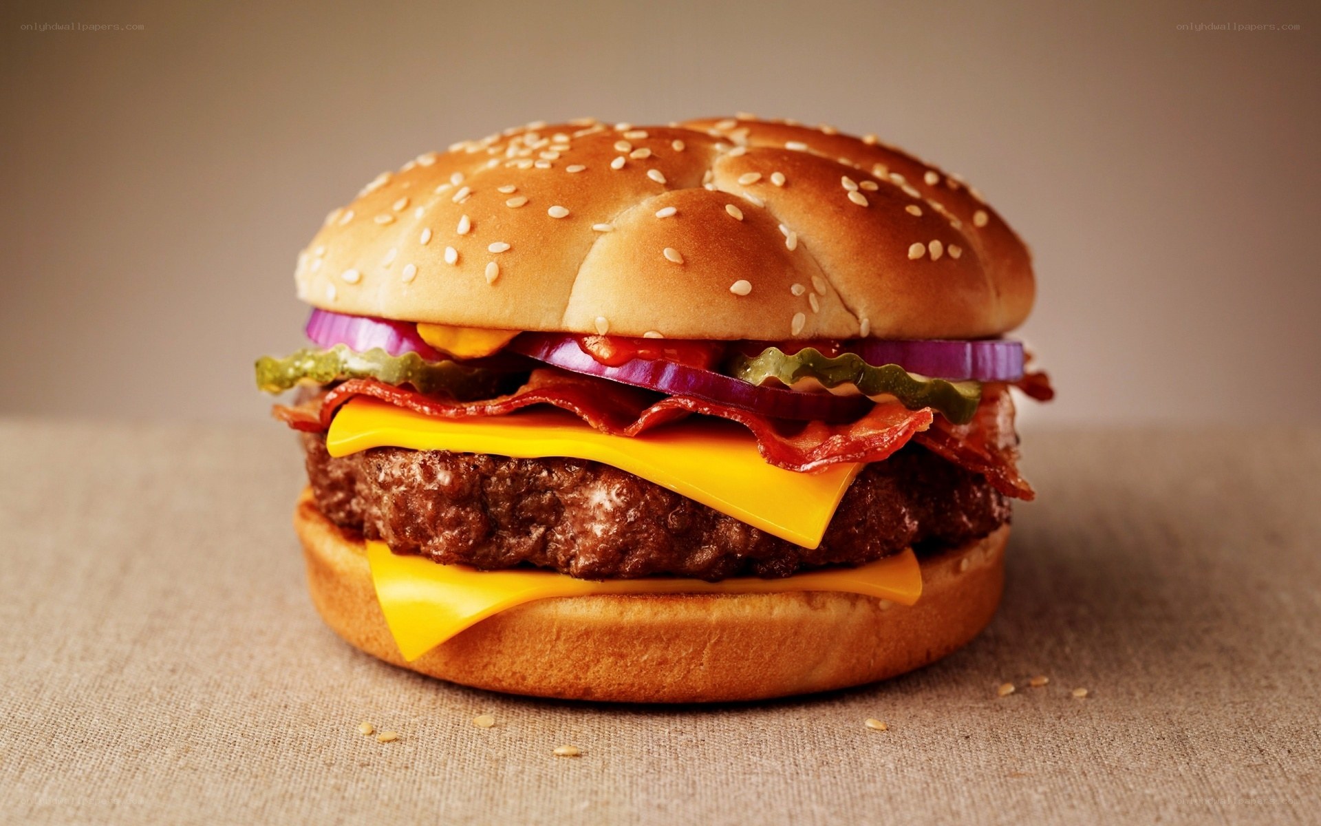 Bacon cheeseburger with pickles