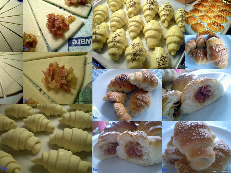 Bacon croissant making process