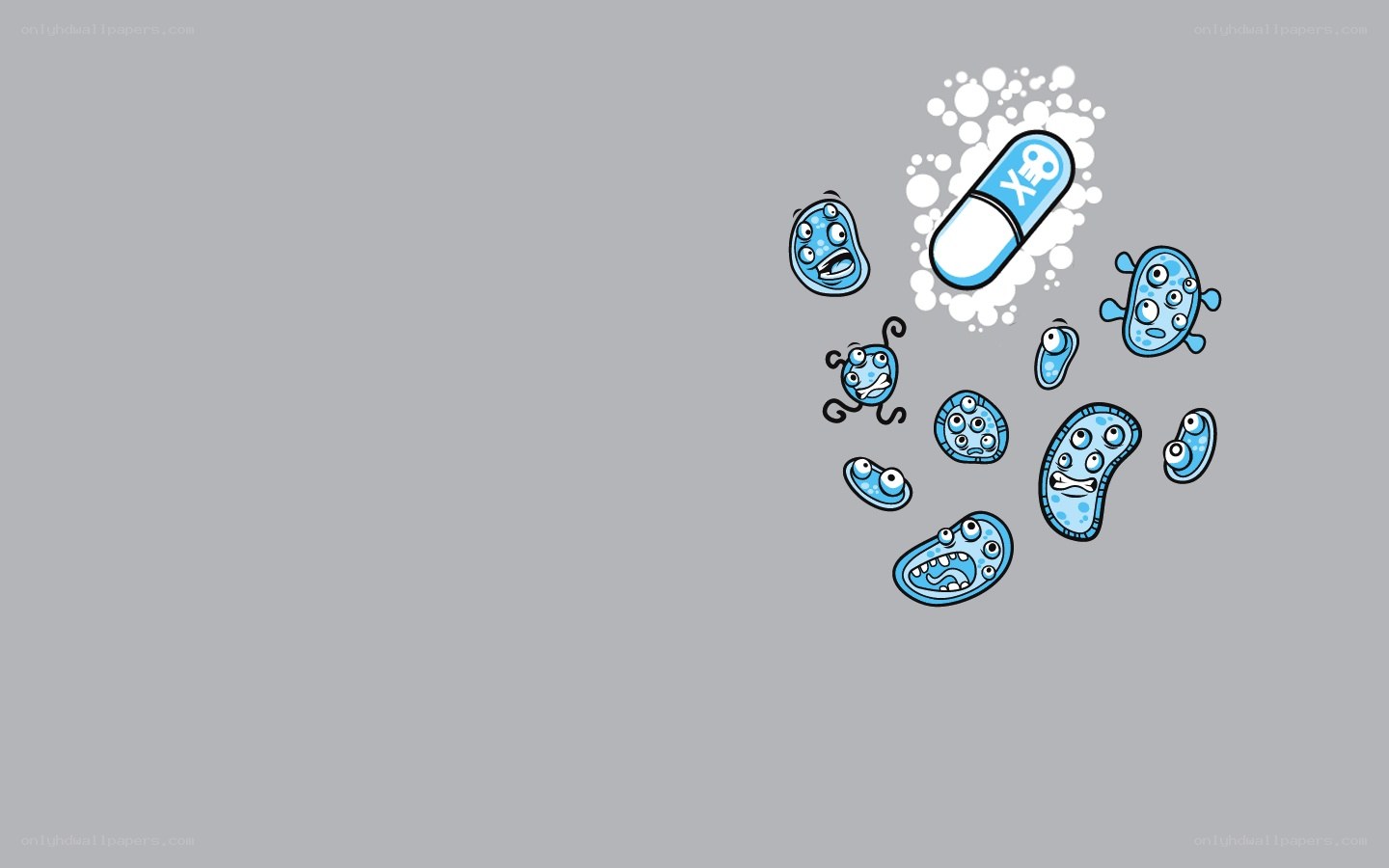 bacteria and antibiotic illustration
