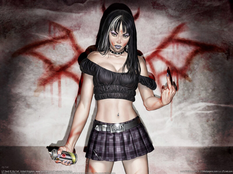 Bad girl with spray can