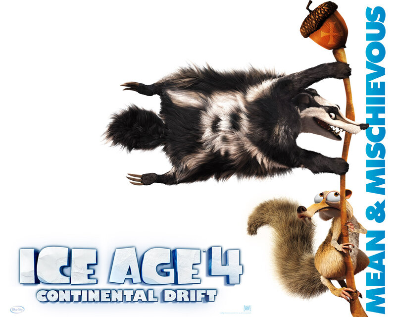 Badger and Squirrel on Pole