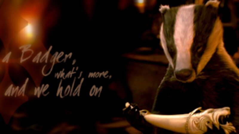 Badger Holding a Horn
