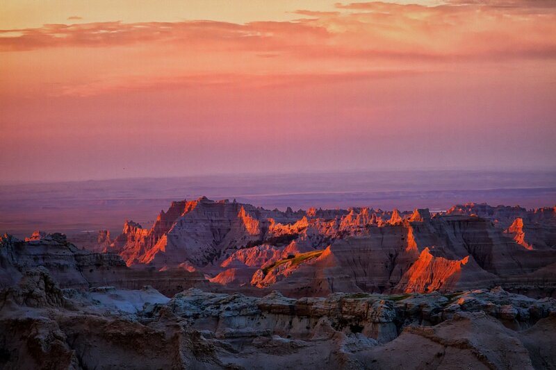 Badlands at Sunset — Pink