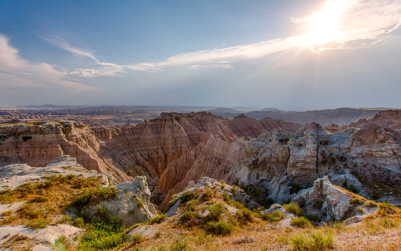 Badlands Canyon Landscape — Blue