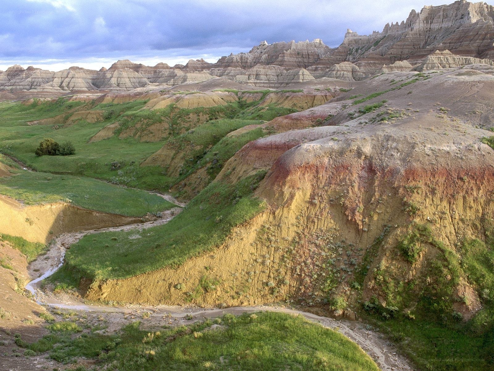 Badlands river landscape