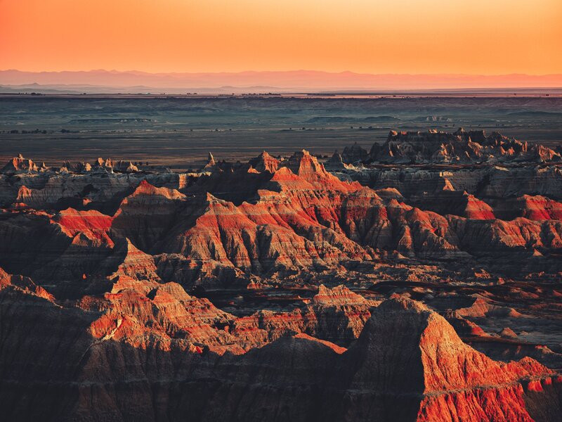 Badlands Rock Formations — Orange