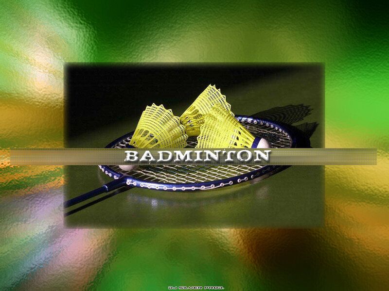 Badminton equipment on racket