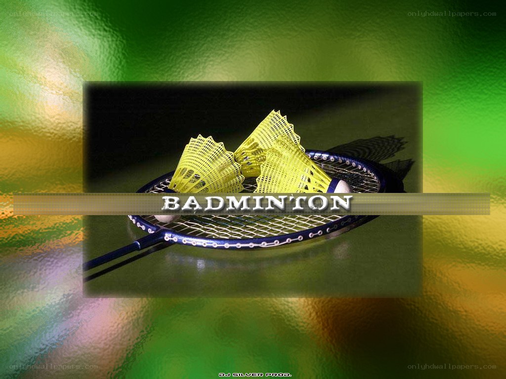 Badminton equipment on racket