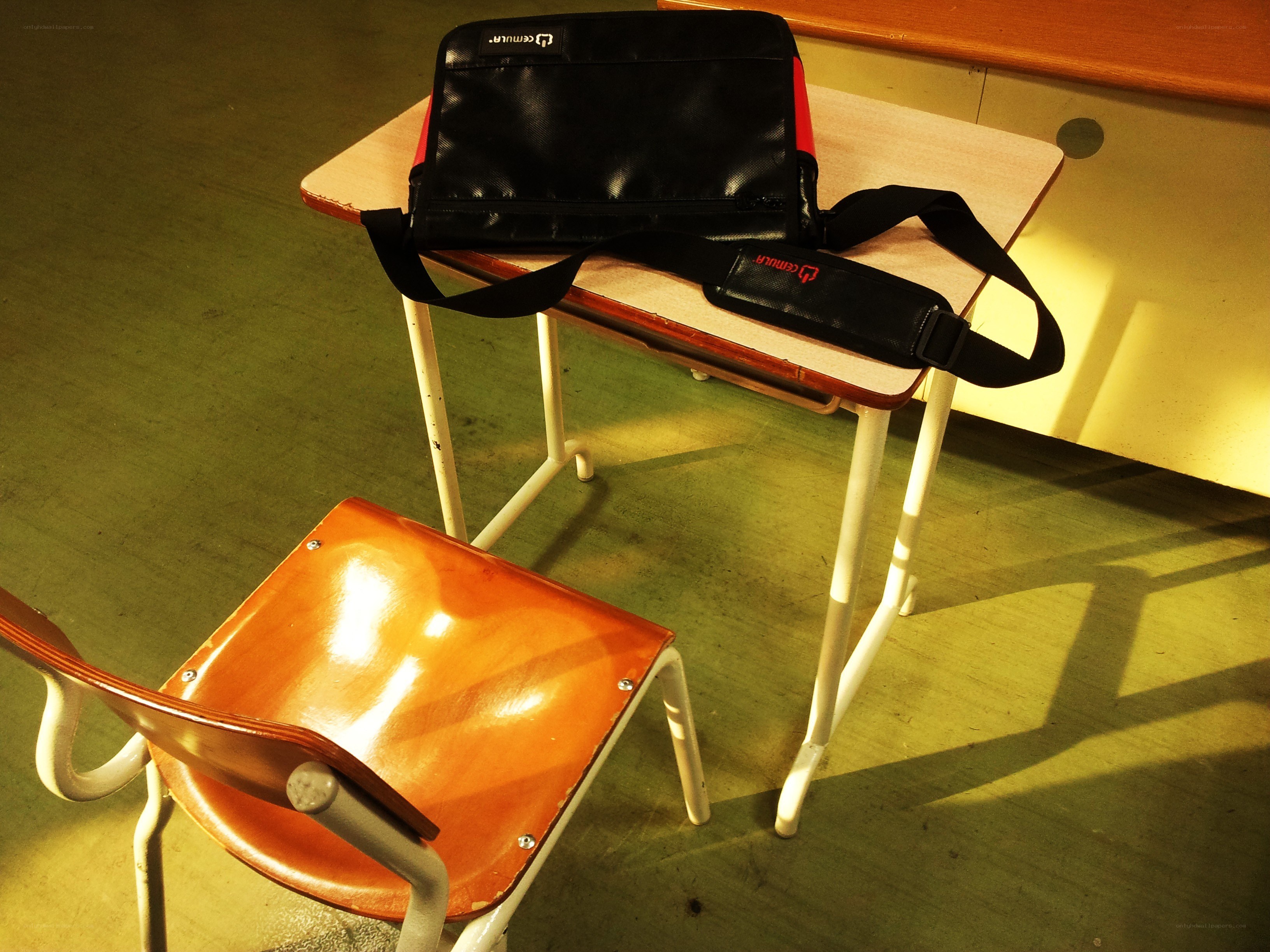 Bag on a school desk
