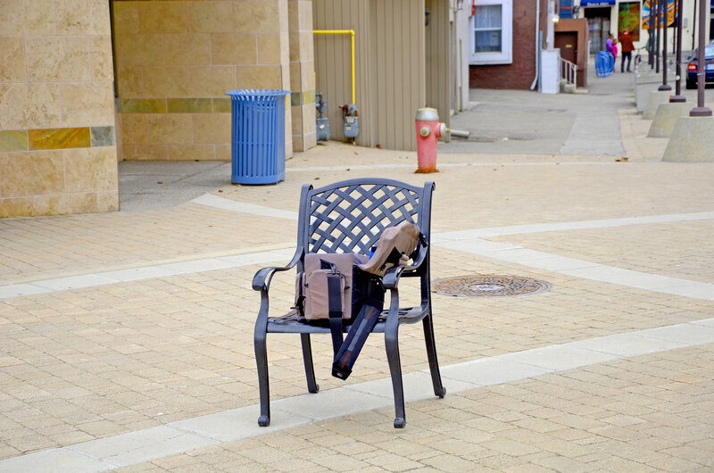 Bag on Metal Chair