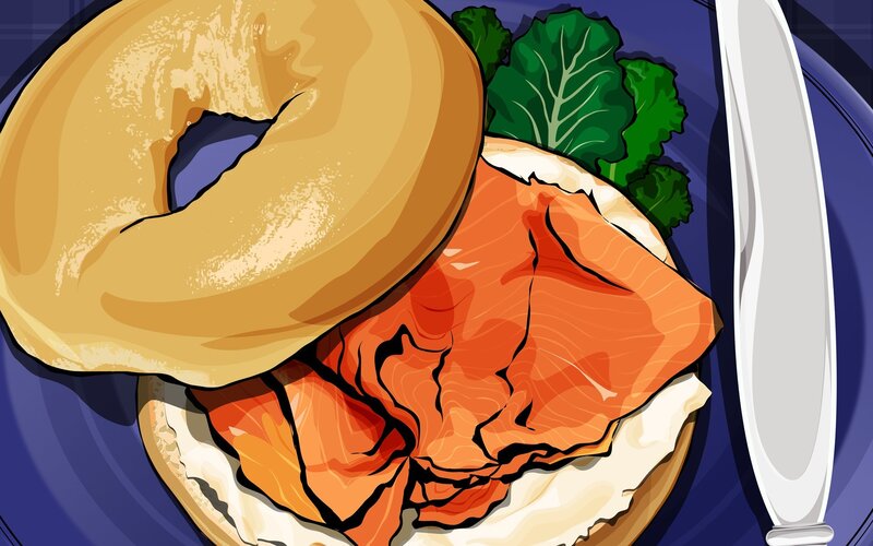 Bagel with Lox and Cream Cheese