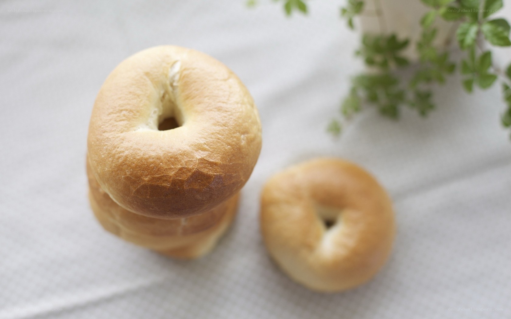bagels on a white cloth