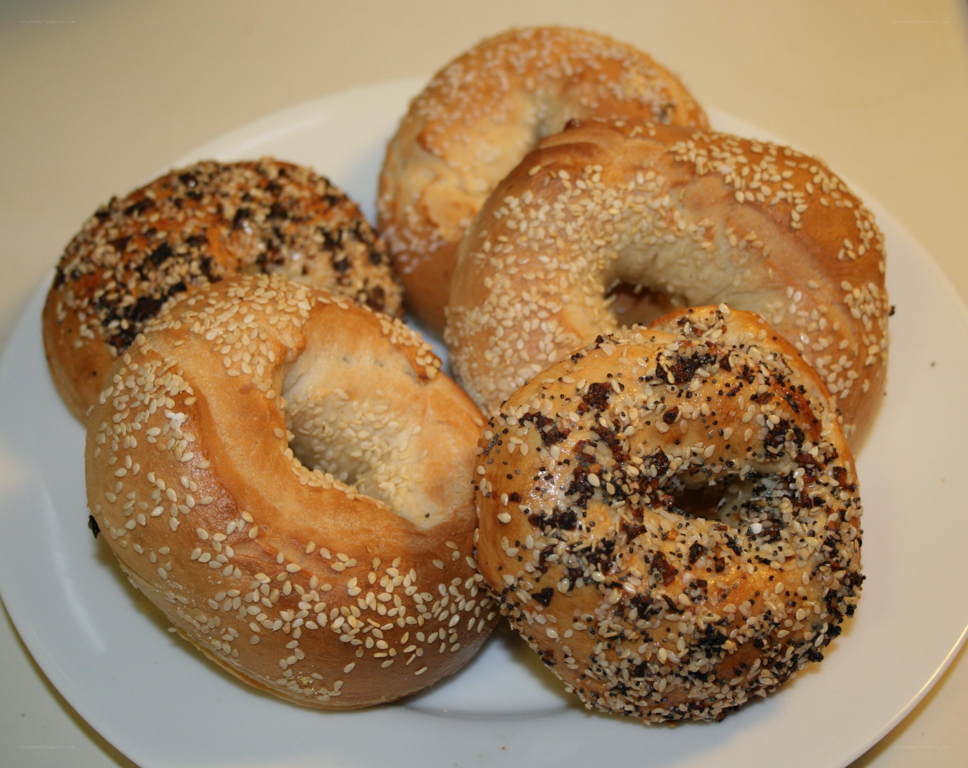 bagels on a white plate