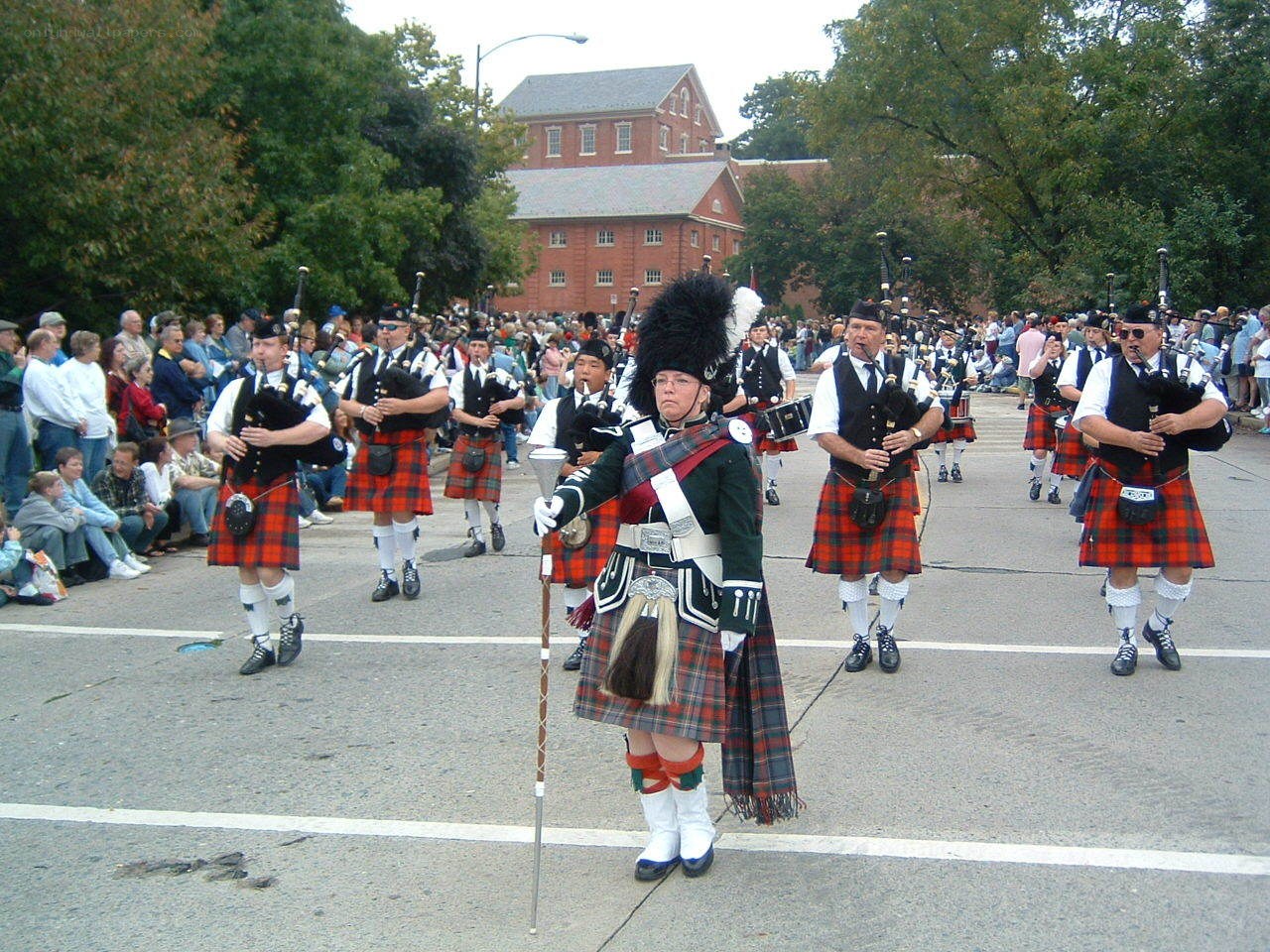 Bagpipers in parade