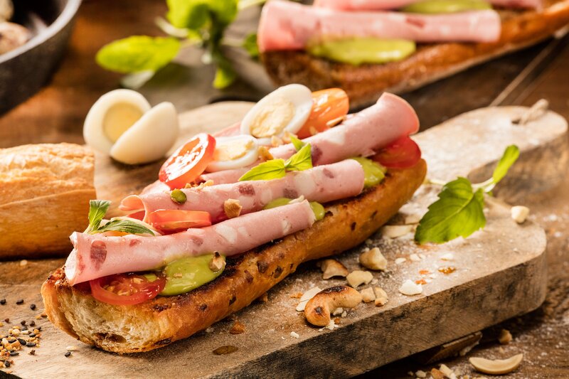 Baguette Sandwich — Brown, Appetizing, Photograph