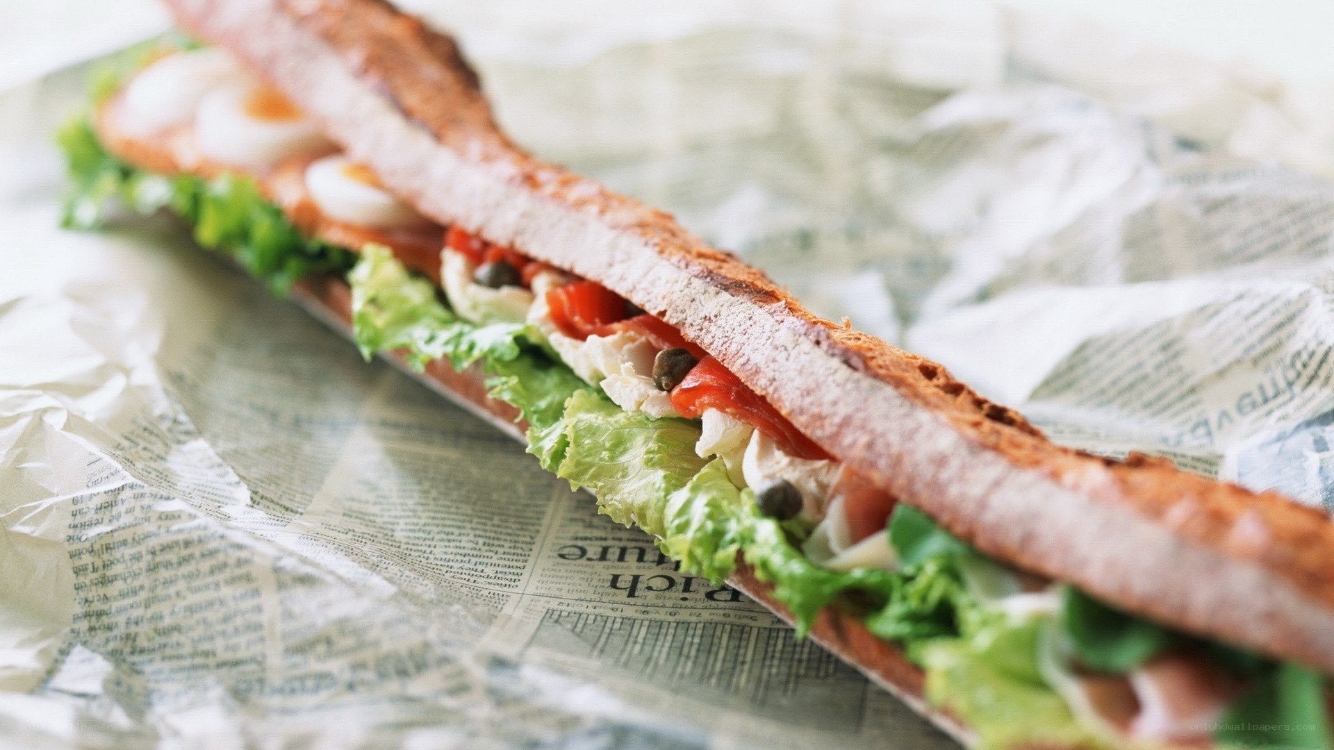 baguette sandwich with vegetables
