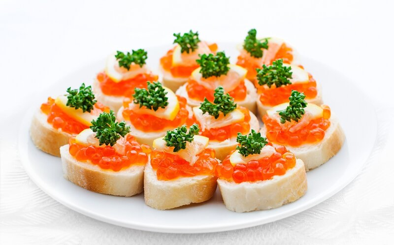 Baguette Toasts with Caviar