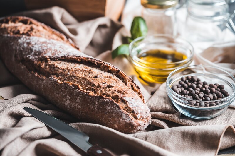 Baguette with Olive Oil — Brown