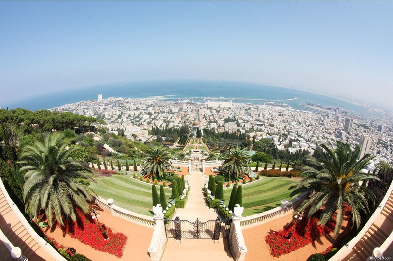 Bahá'í Gardens and Haifa view
