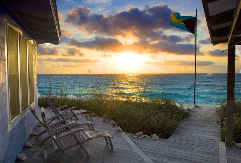 Bahamas Flag at Sunset