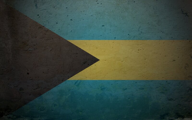 Bahamas flag on textured wall