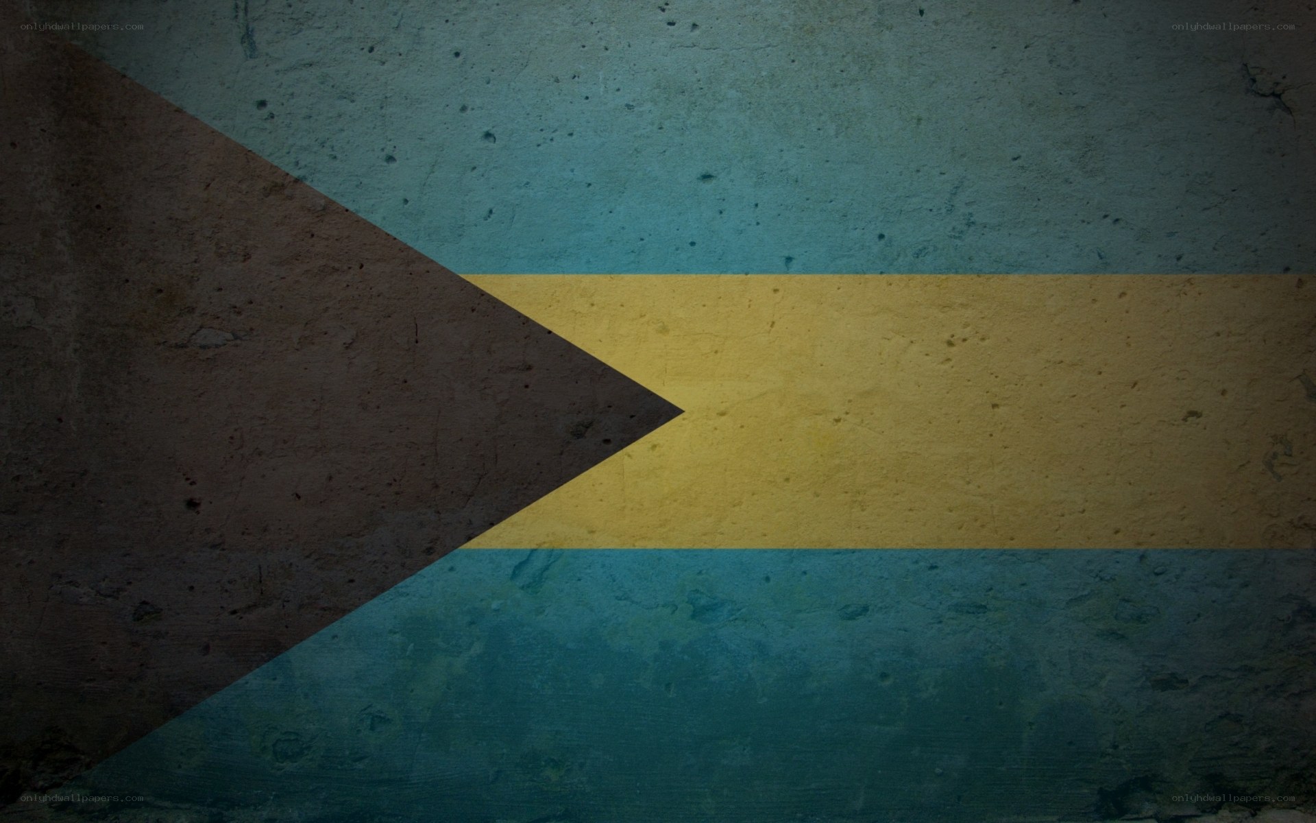 Bahamas flag on textured wall