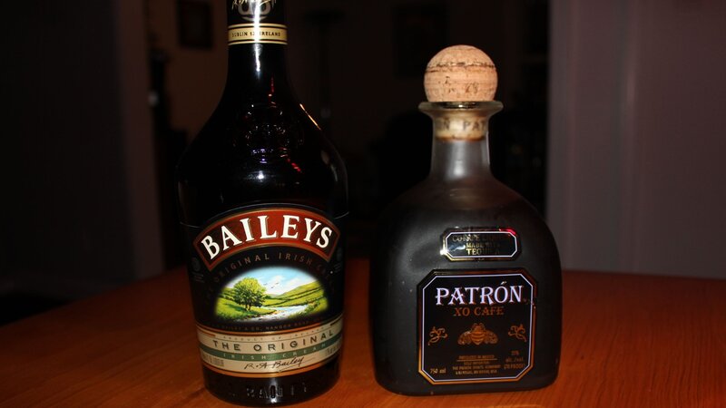 Baileys and Patron bottles