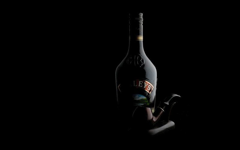 Baileys bottle with pipe