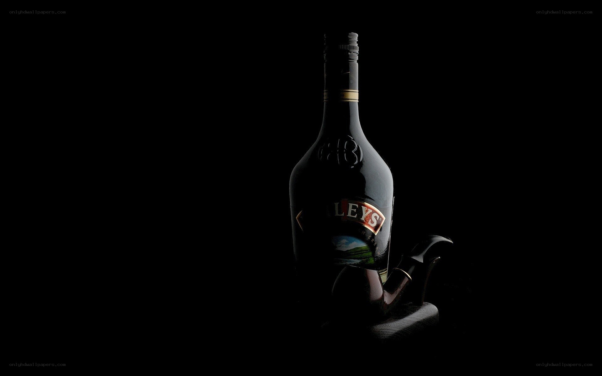 Baileys bottle with pipe