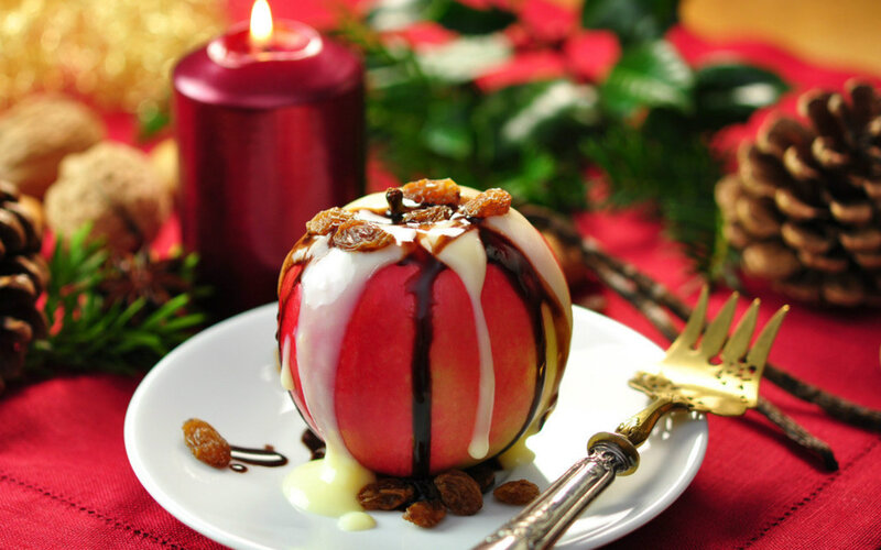 Baked Apple Dessert — Red