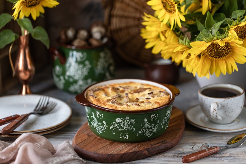 Baked Dish in Green Pot