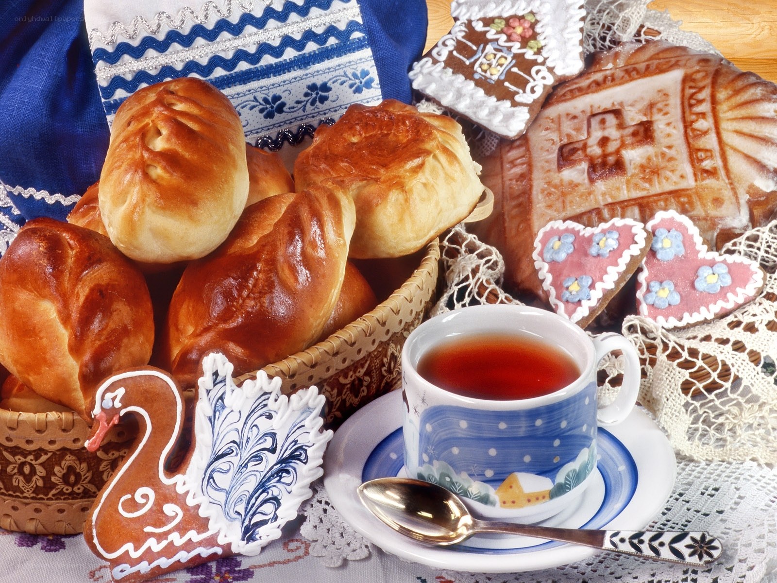 Baked goods and tea display
