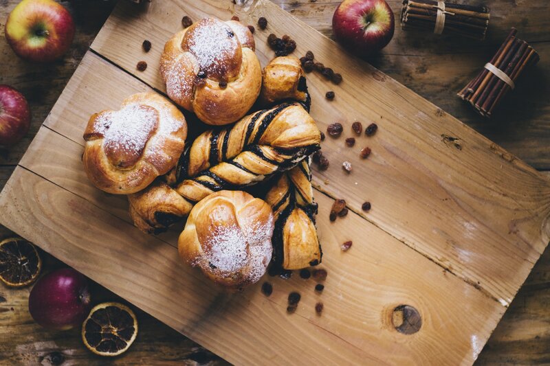 Baked Pastries on Wood — Brown