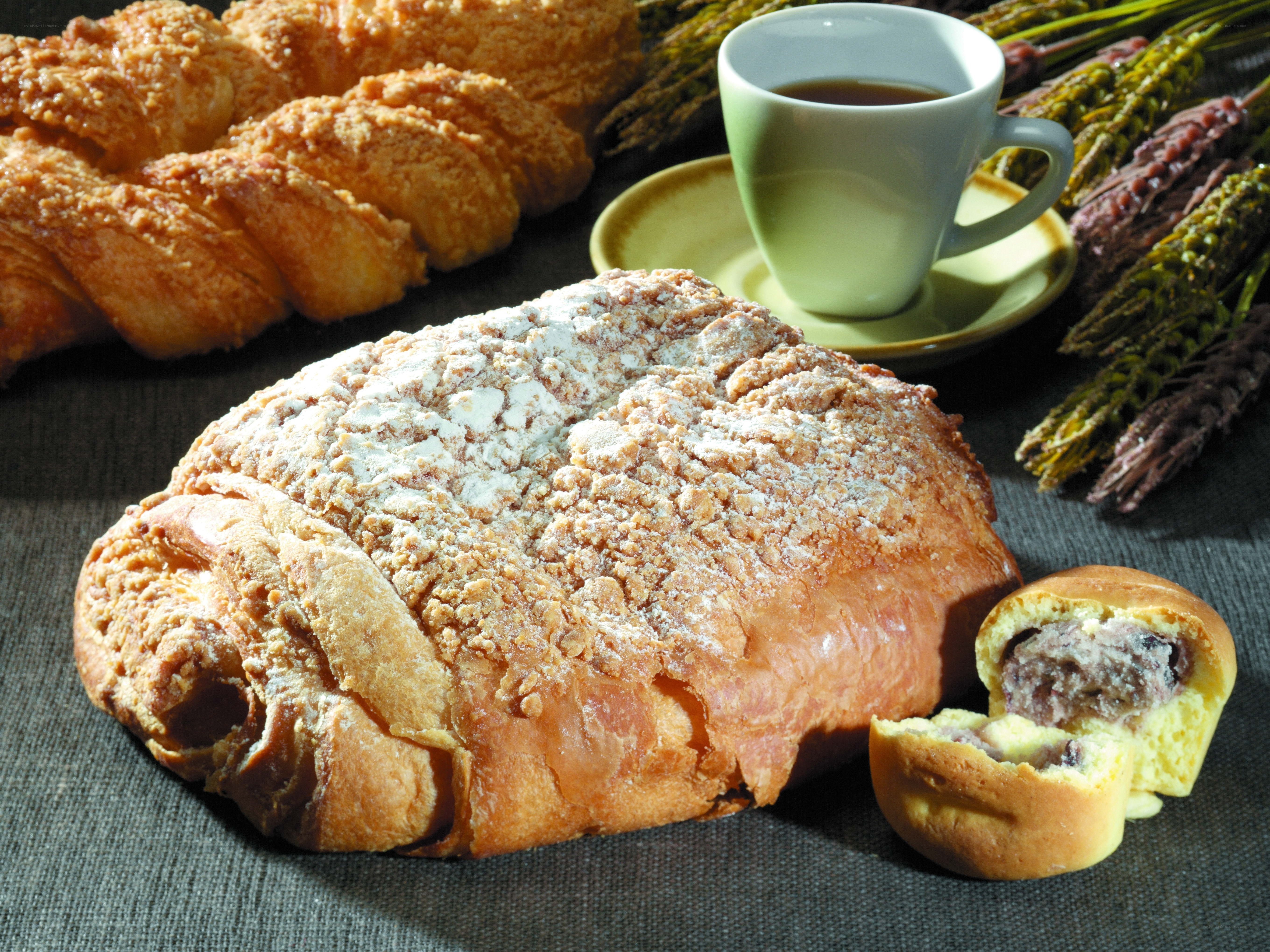 Baked pastries with coffee