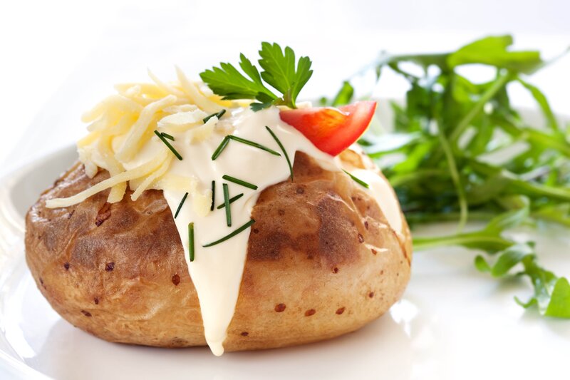 Baked Potato with Toppings — Brown, Fresh