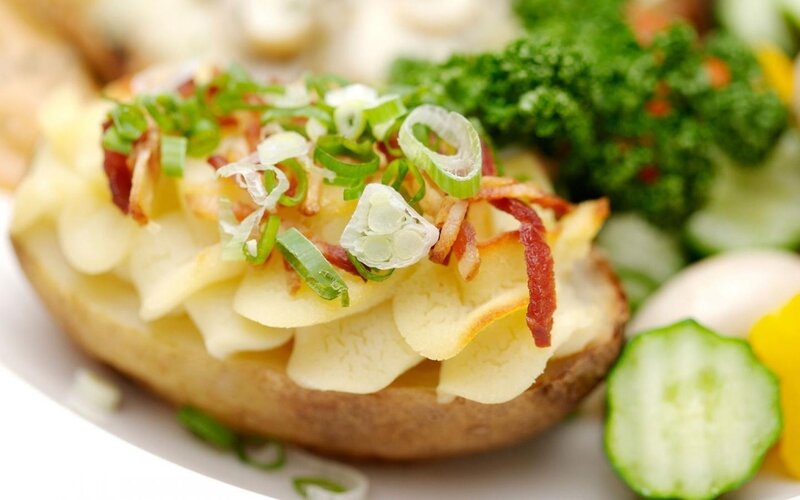 Baked Potato with Toppings — Brown