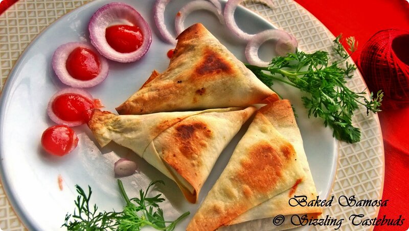 Baked Samosas on Plate