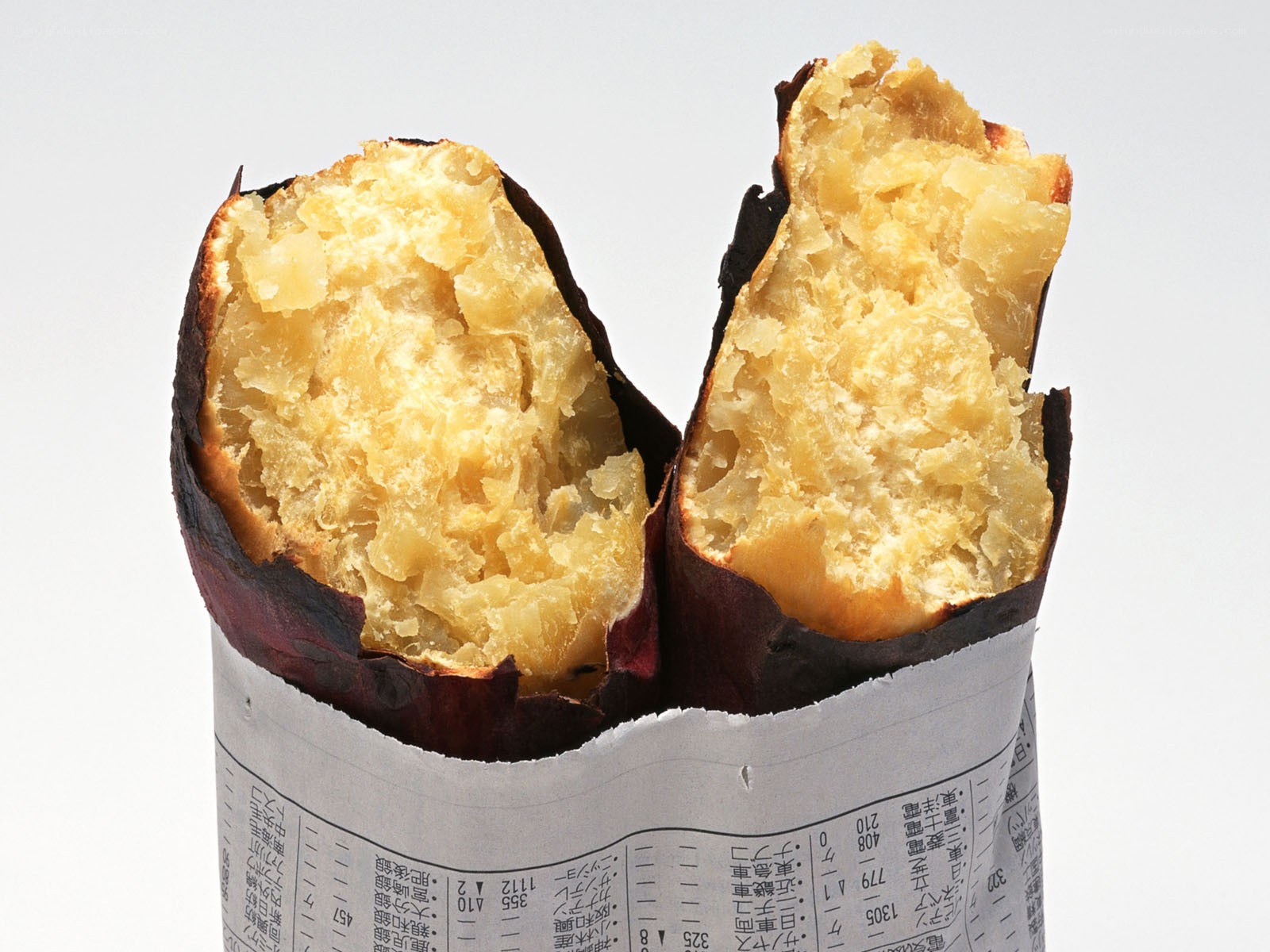 baked sweet potato in paper