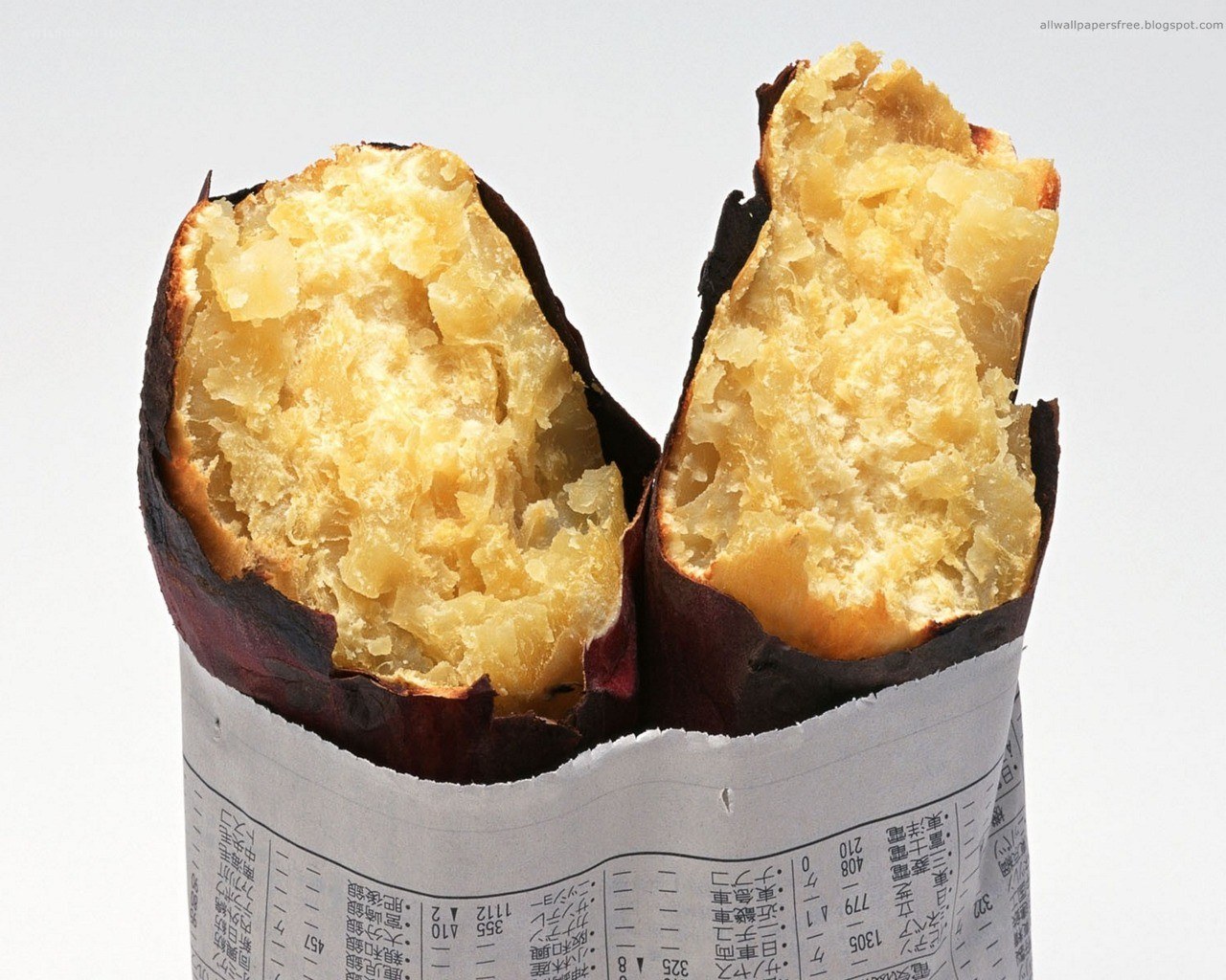 baked sweet potato in paper