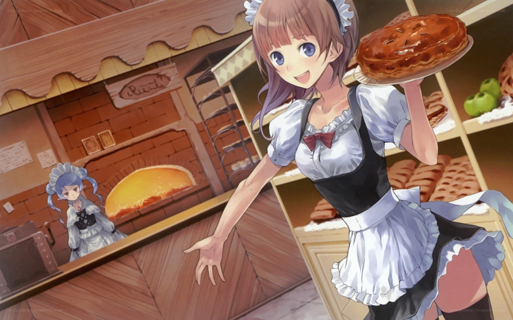 Baker girl with pie