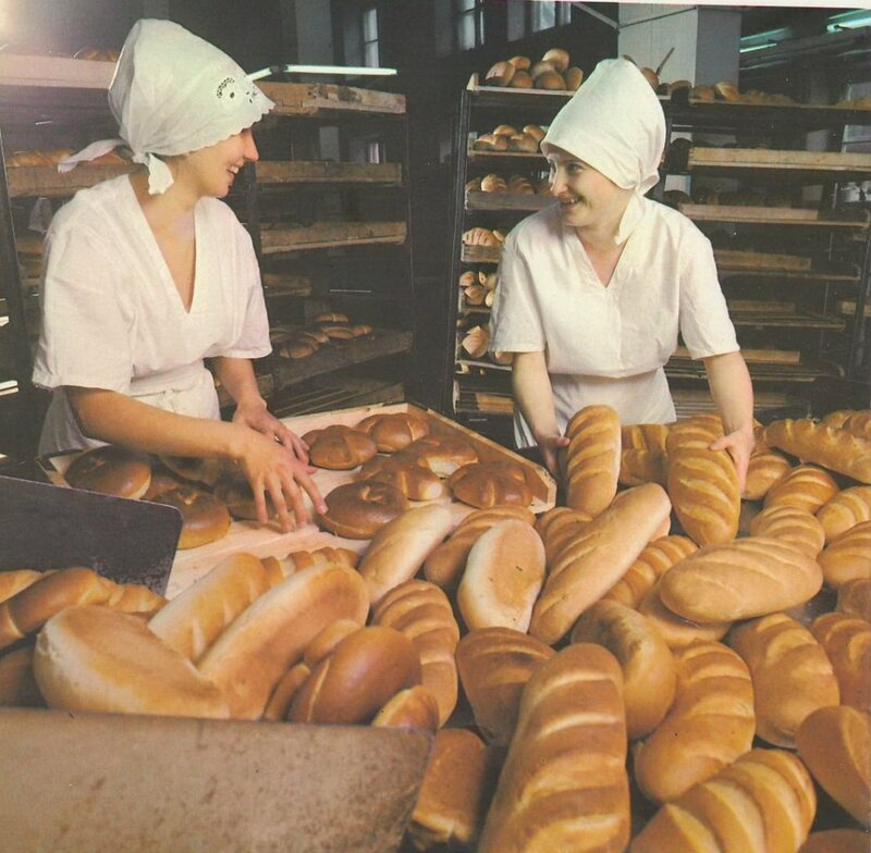 Bakers with fresh bread