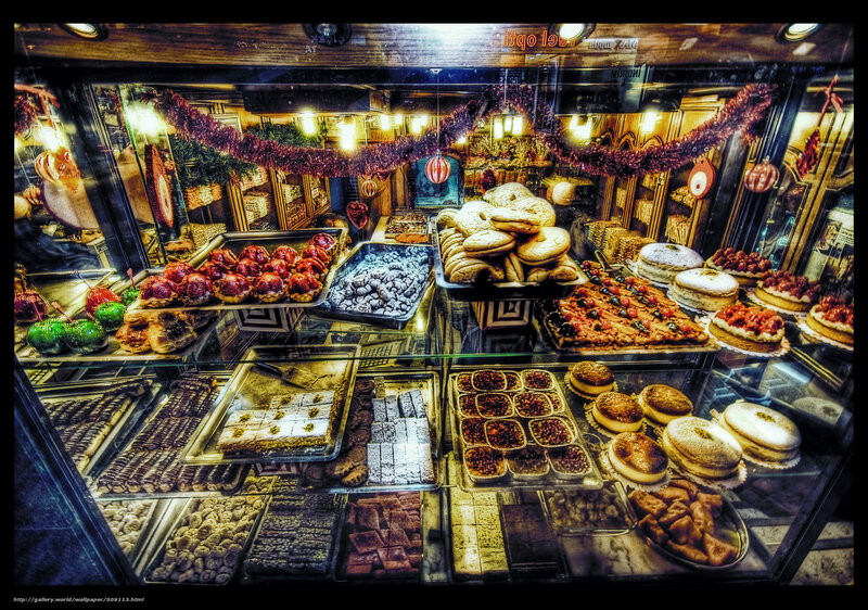 Bakery display with pastries
