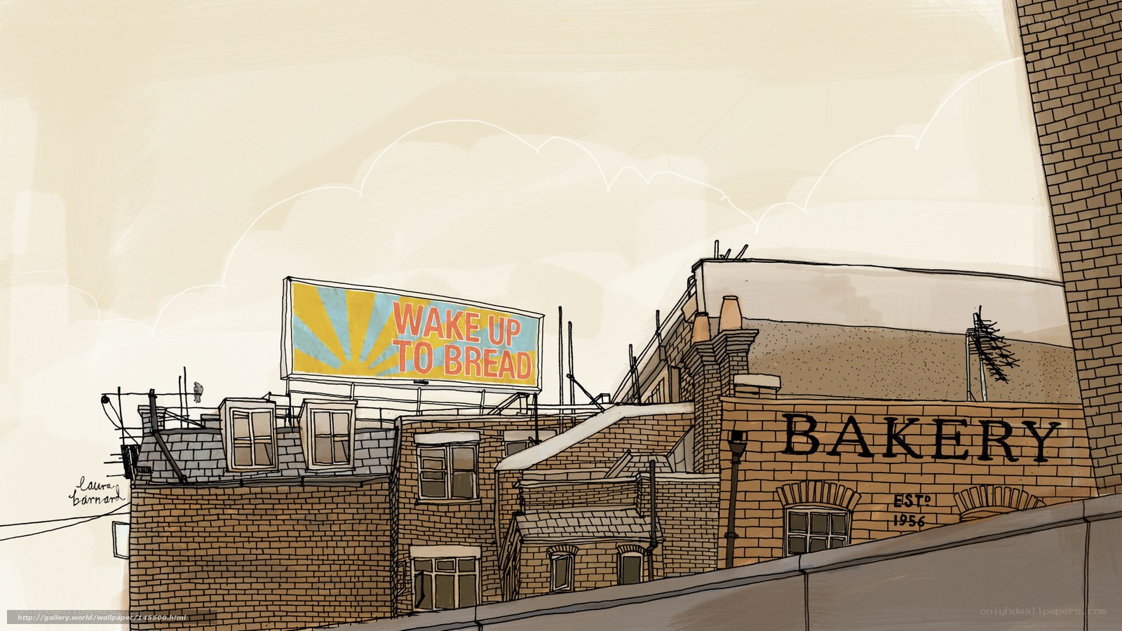 Bakery with billboard