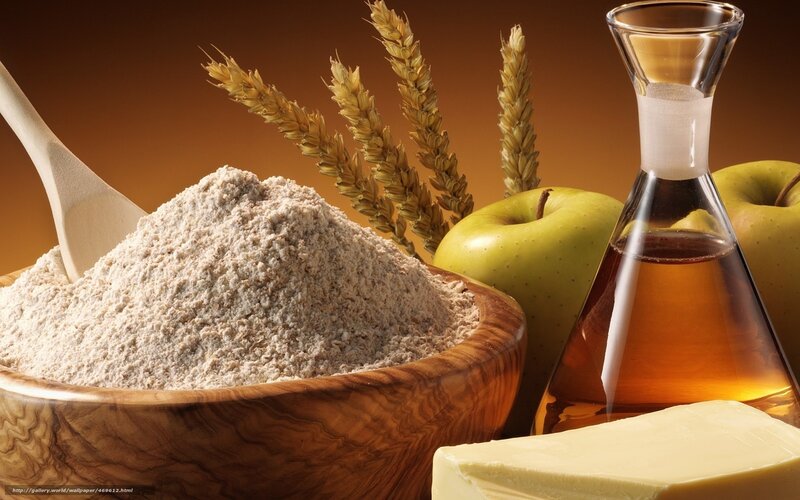 Baking ingredients on display