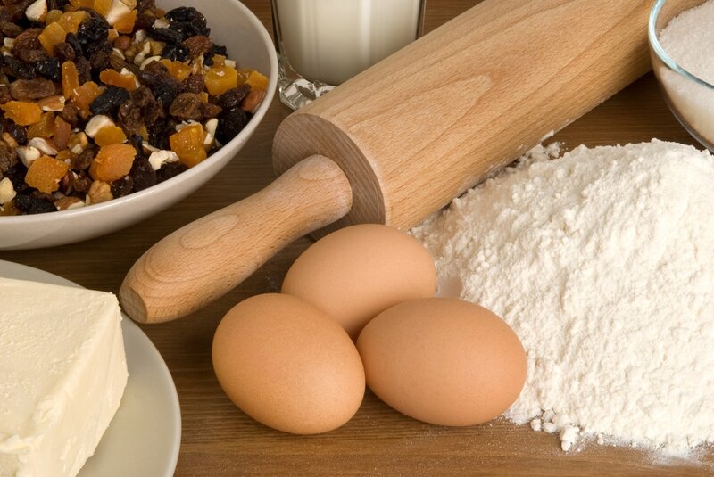 Baking Ingredients on Table — Brown, Calm